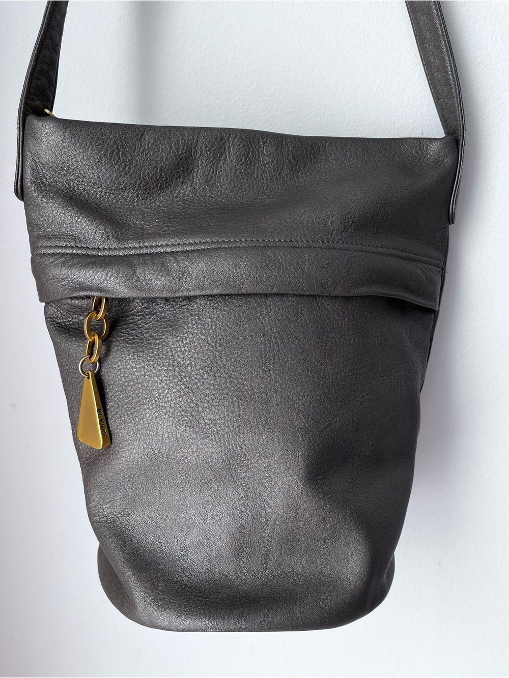 AMERICANA BY SHARIF Italian Pebble Leather Barrel Crossbody Bag